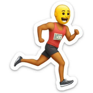 jogger chasing money sticker