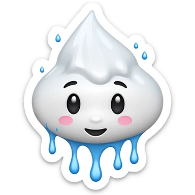 A glossy white paint splash sticker