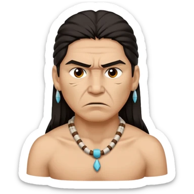native american showing Annoyance/anger - feeling of irritation or displeasure - include neck and shoulders sticker