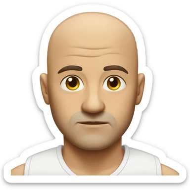 Bald guy frowning sticker
