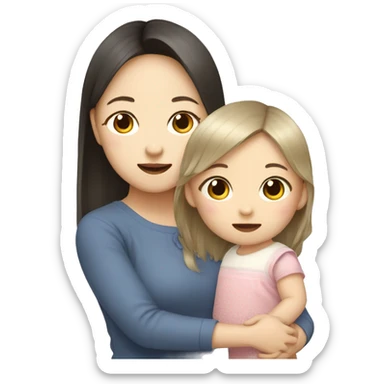korean sister (a baby girl and a little girl) sticker