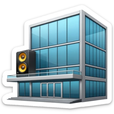 Music recording studio building sticker