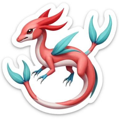 Meloetta-Milotic-Inteleon-Heliolisk-Helioptile-Salamence-Salandit-Latias-Fakémon-creature-hybrid sticker