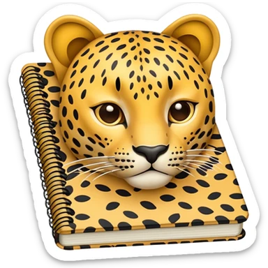 leopard patterned notebook sticker