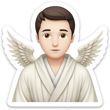 winged man in robe with no halo sticker