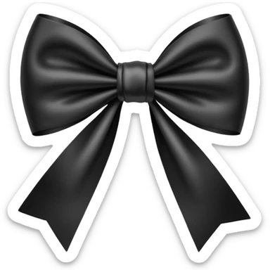 Black and white satin Bow sticker