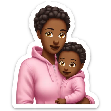 Mum and her baby girl matching in onesies sticker