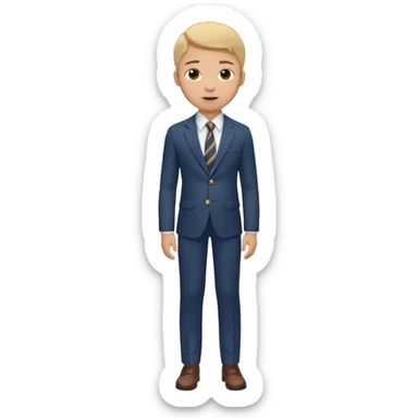 Young man, tailored trousers, a crisp button-down shirt, a blazer, and tie, portrait

 sticker