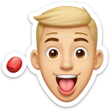 goofy guy swinging their tongue around sticker