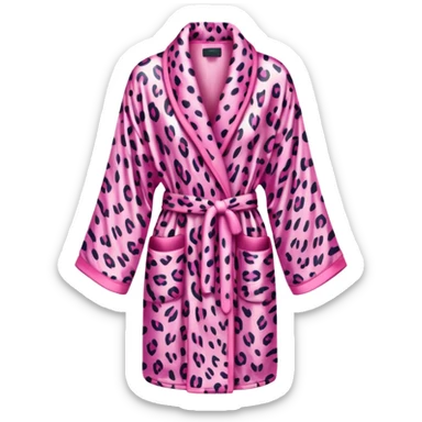 pink cheetah print robe  sticker