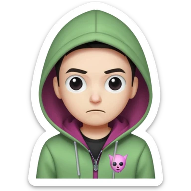 Joe Bart the YouTuber wearing a Gir from invader Zim hoodie. sticker