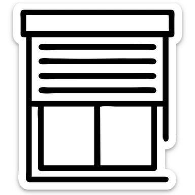 Fensterrollladen, simple icon, modern, minimal, clear lines sticker