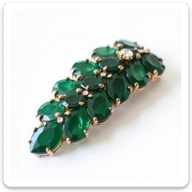 realistic hairclip with onyx gemstone, photorealistic, isolated, no hair, neutral background sticker