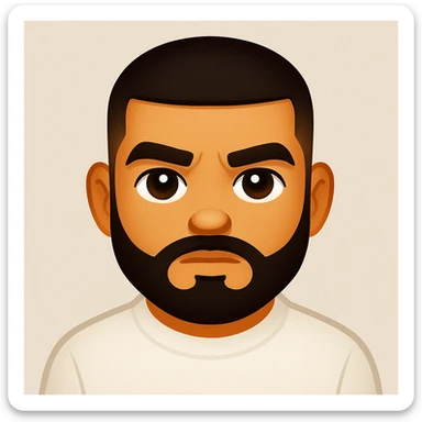 Convert this photo into a stylized but recognizable emoji using the general model, keeping the likeness and facial features of the original person. sticker