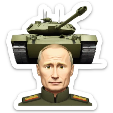 putin and tank sticker