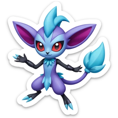 Meloetta-Weavile-Pokémon-Fakémon-creature sticker