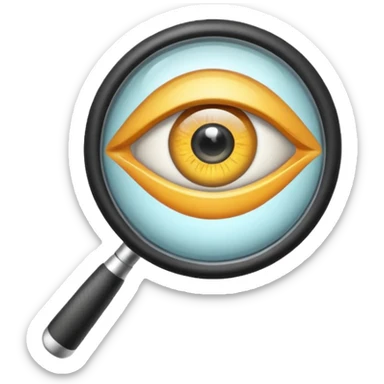 magnifying glass with eye sticker