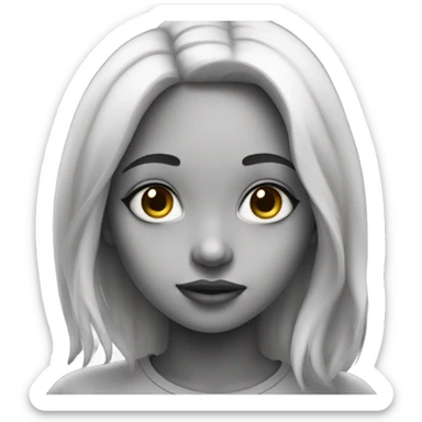 monochrome portrait of girl sticker