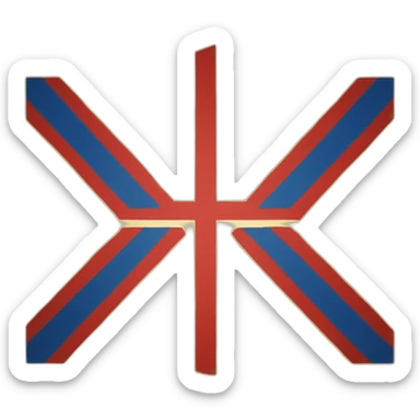 flag of Ingermanland yellow background with Scandinavian cross blue with red outline sticker