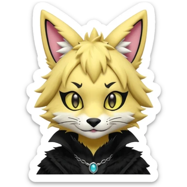 Cool gothic cute Kemonomimi Nekomimi Japanese Anime Kemono Furry Style Vernid-Zeraora-Sergal-Fursuit-furry-fursona sticker
