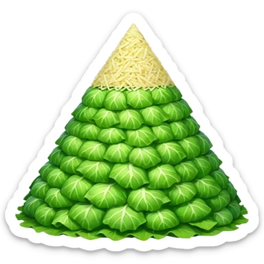 a big pyramid shape pile of grated cabbage sticker