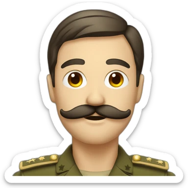 Man with mostache, soldier sticker