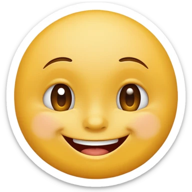 Emoji, yellow round smiling face, Narrow eyes curved downwards sticker