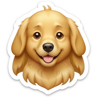 Cinematic Comical Golden Retriever Portrait Emoji, Head tilted dramatically with an exaggeratedly amused expression, featuring a vibrant golden coat with a lively sheen, wide, expressive brown eyes filled with playful disbelief, Simplified yet hilariously expressive features, highly detailed, glowing with a slightly sassy glow, high shine, dramatic yet playful, stylized with an air of cheeky mischief, bright and endearing, soft glowing outline, capturing the essence of a spirited and over-the-top companion, so meme-worthy it feels like it could side-eye its way into internet fame instantly! sticker
