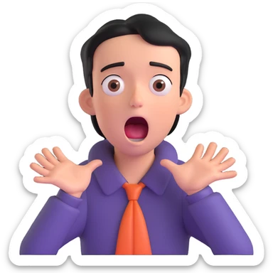 cartoon emoji of a person making a dramatic choking gesture, comical and exaggerated sticker
