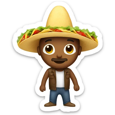 Man with taco sticker