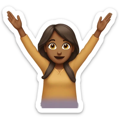 Brown girl raising her hands like she doesn’t care sticker