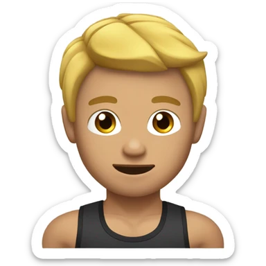 muscular asian personal trainer golden hair sticker