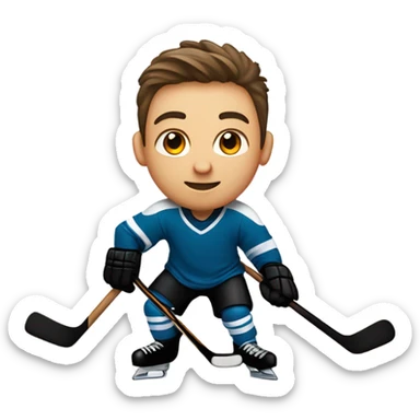 picture of me playing hockey with a message that says hockey birthday Kevin! sticker