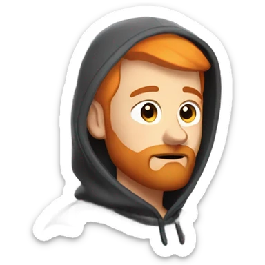 Handsome man with orange beard orange short hairs and 3 days beard wearing a hoodie while he prays sticker
