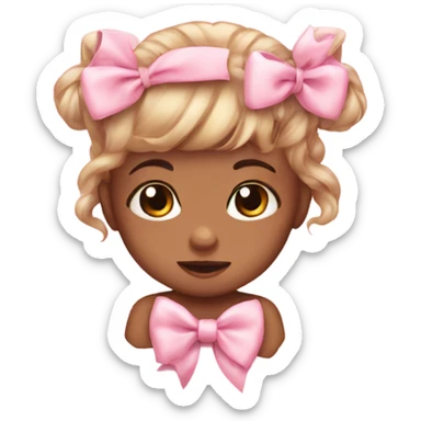Cute baby pink bows sticker