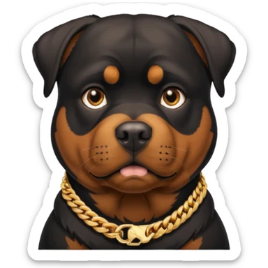 Rottweiler with a Cuban link  sticker