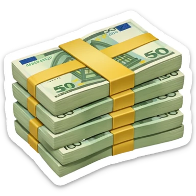 liasse de billet d'euro avec 200 500 aussi sticker