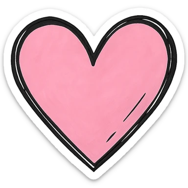 hand drawn outlined icon of a pink shape, no fill sticker