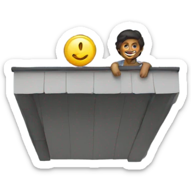 A person on the roof sticker