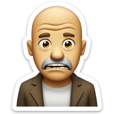 Grossed out mad face with mouth wrinkle sticker