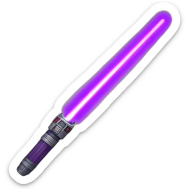 A lightsaber with a violet beam sticker