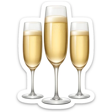 three tier tall tower made of coup champagne glasses sticker