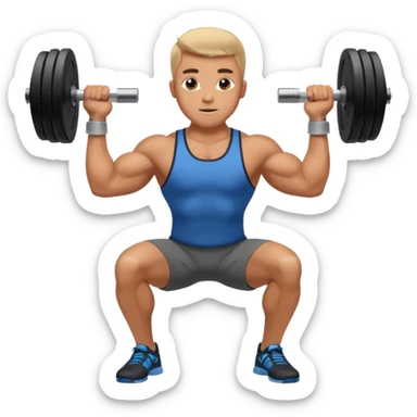 fit man wearing clothes lifting dumbbells,sideways photo sticker