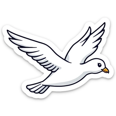 flying dove with olive branch sticker