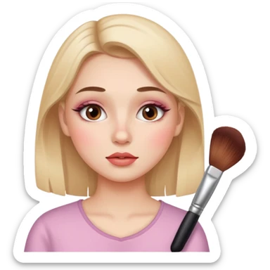 girl applying makeup sticker