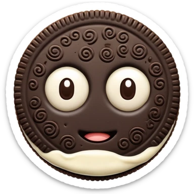 Oreo with pleading eyes sticker