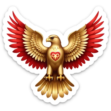 Golden hawk with spread wings, House Bellona symbol, Red Rising sticker