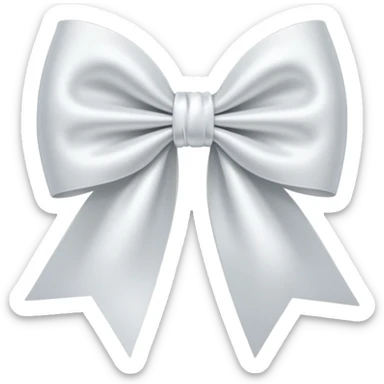 White bow on white bow sticker