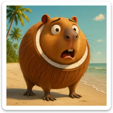 Edit the character in the reference image to have a surprised expression, keeping the original style, outfit, and colors exactly as in the reference image. sticker