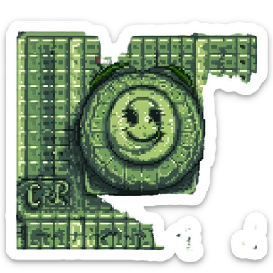 emoji representing 'c9r' with text 'c9r' and subtle coding motifs in pixel art style sticker